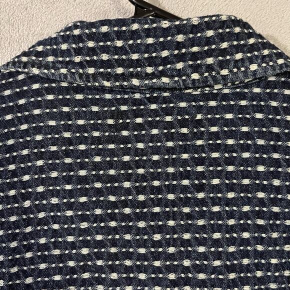 Bagatelle Collection NY Crop Jacket Blue Womens M Button Textured - Picture 9 of 10